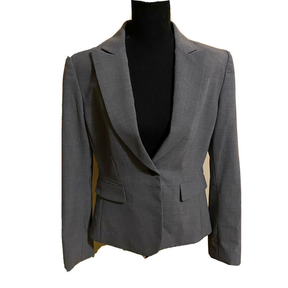 Antonio Melani Women's Gray Notch Collar Single Breasted One Button Blazer, Sz 8 - Picture 1 of 7